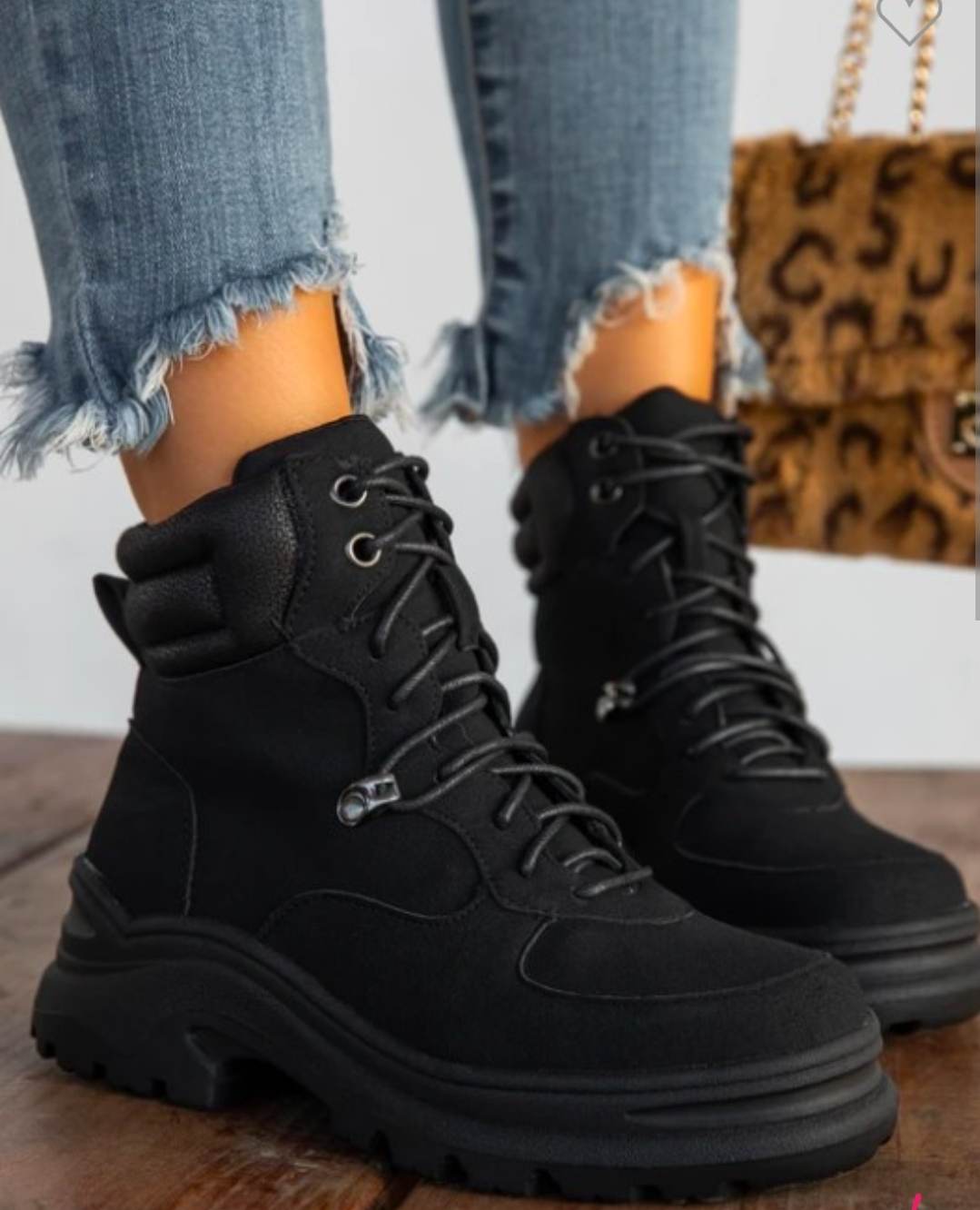 Lace-up Front Combat Natural Boots