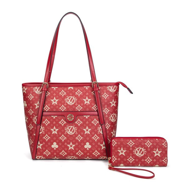 LANY MONOGRAMMED CLASSIC TOTE w/ WALLET SET