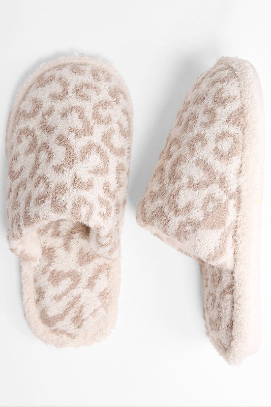 Winter Luxury Soft Leopard Pattern Slipper