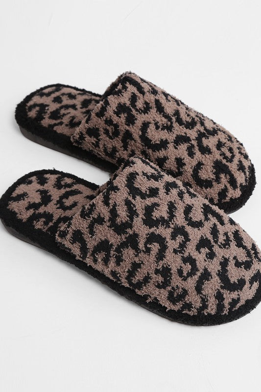 Winter Luxury Soft Leopard Pattern Slipper