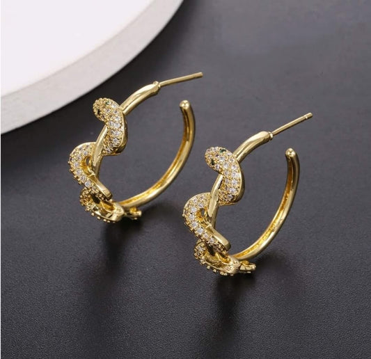 Snake Zircon Rhinestone Earring